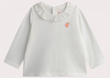 Βρεφική Μπλούζα για Κορίτσια White Peach ΛΕΥΚΟ - DPAM - 