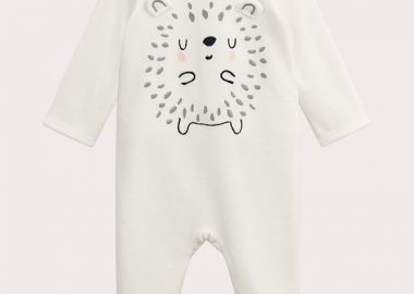 Βρεφική Ολόσωμη Πιτζάμα για Κορίτσια Velvet Hedgehog ΛΕΥΚΟ - DPAM - 