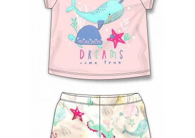 Βρεφική πιτζάμα με θέμα το βυθό για κορίτσι (3-18 μηνών) - ΕΜΠΡΙΜΕ 34-223449-9 - energiers - 