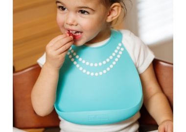 Βρεφική Σαλιάρα Σιλικόνης MakeMyDay Tiffany Blue with Pearls ΤΥΡΚΟΥΑΖ - MUNCHKIN - 