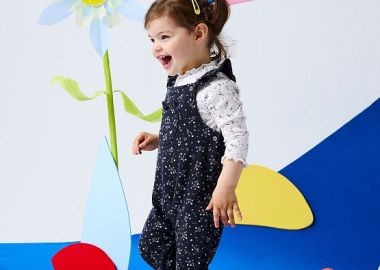 Βρεφική Σαλοπέτα για Κορίτσια Fleece Floral ΜΠΛΕ - DPAM - 