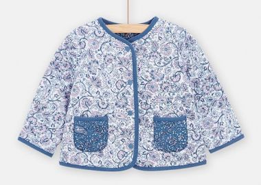 Βρεφική Ζακέτα για Κορίτσια διπλής όψης Blue Pattern ΛΕΥΚΟ - DPAM - 