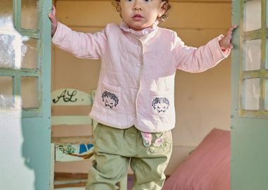 Βρεφική Ζακέτα για Κορίτσια Light Pink Girly ΡΟΖ - DPAM - 