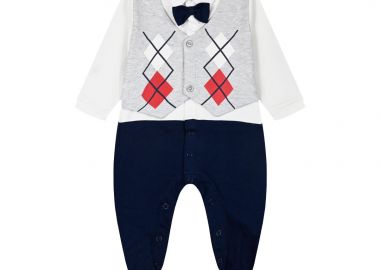 Βρεφικό βαμβακερό φορμάκι για αγόρι (0-15 μηνών) - ΙΝΤΙΓΚΟ 11-124583-9 - OEM - 