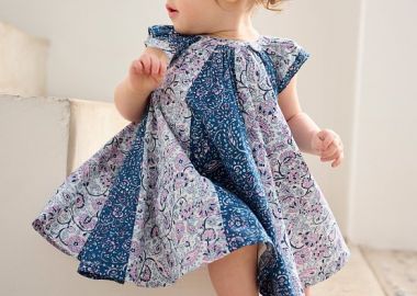 Βρεφικό Φόρεμα για Κορίτσια Blue Pattern ΛΕΥΚΟ - DPAM - 