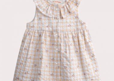 Βρεφικό Φόρεμα για Κορίτσια Floral Plaid ΛΕΥΚΟ - DPAM - 