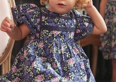 Βρεφικό Φόρεμα για Κορίτσια Navy Blue Flowers ΜΠΛΕ - SERGENT MAJOR - 