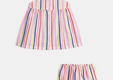 Βρεφικό Φόρεμα για Κορίτσια Pink Stripes ΠΟΛΥΧΡΩΜΟ - DPAM - 