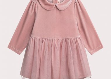 Βρεφικό Φόρεμα για Κορίτσια Pink Velour ΡΟΖ - DPAM - 