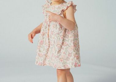 Βρεφικό Φόρεμα για Κορίτσια Vintage Floral ΡΟΖ - DPAM - 