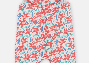 Βρεφικό Φορμάκι για Κορίτσι Red Floral ΕΚΡΟΥ - DPAM - 
