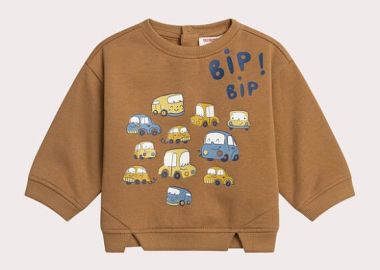 Βρεφικό Φούτερ για Αγόρια Brown Cars ΚΑΦΕ - DPAM - 