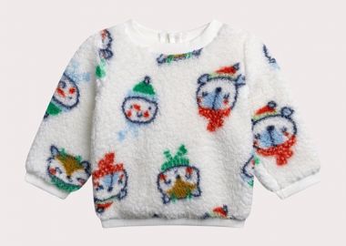Βρεφικό Φούτερ για Αγόρια Fluffy Christmas ΛΕΥΚΟ - DPAM - 