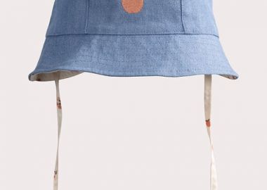 Βρεφικό Καπέλο για Κορίτσια Denim Peach - 2 σε 1 ΜΠΛΕ - DPAM - 