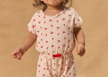Βρεφικό Ολόσωμο Φορμάκι για Κορίτσια Baby Pink Cherries ΡΟΖ - SERGENT MAJOR - 