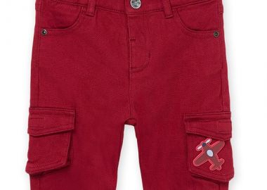 Βρεφικό Παντελόνι για Αγόρια Cherry Red Plane KOKKINO - DPAM - 