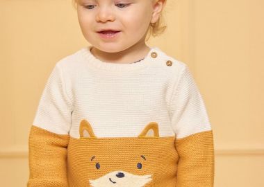 Βρεφικό Πουλόβερ για Αγόρια Two-toned Fox ΛΕΥΚΟ - SERGENT MAJOR - 