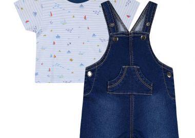 Βρεφικό σετ 2 τεμάχια με μπλούζα και σαλοπέτα για αγόρι (3-18 μηνών) - ΜΠΛΕ ΤΖΗΝ 11-224478-0 - 11-224478-0-62-cm-mple-tzhn - energiers - 