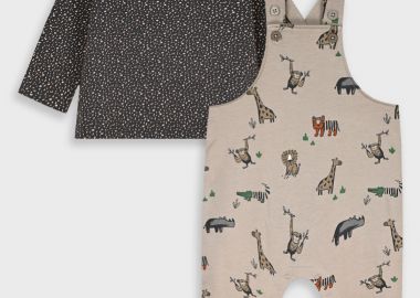 Βρεφικό σετ μπλούζα με σαλοπέτα - SMOKE GREY 11-125462-0 - energiers - 