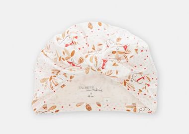 Βρεφικό Σκουφάκι για Κορίτσια Turban Floral ΛΕΥΚΟ - DPAM - 