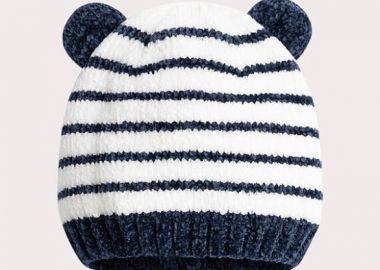 Βρεφικός Σκούφος για Αγόρια Navy Striped ΛΕΥΚΟ - DPAM - 