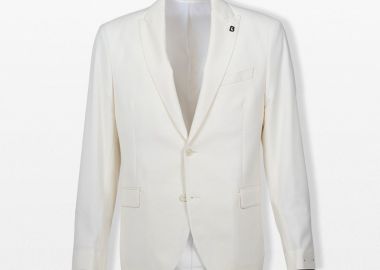 BRERAS Ανδρικό Λευκό Single Breasted Blazer - BRERAS - 