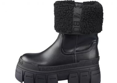 Buffalo Γυναικεία Μποτάκια GOSPHER Fold Warm –Μαύρα-1270132-BLACK - BUFFALO - 