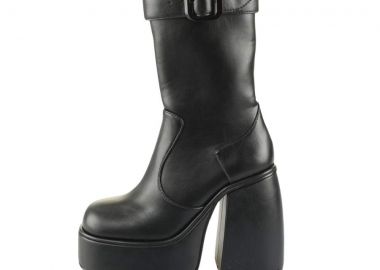 BUFFALO Μποτάκια HEART BOOTIE BUCKLE - ΜΑΥΡΟ-1220059-BLACK - BUFFALO - 