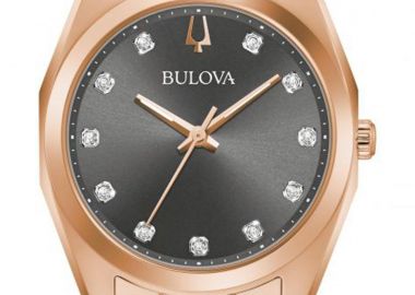 BULOVA Surveyor Diamond Crystals - 97P156 Rose Gold case with Stainless Steel Bracelet - Bulova - 