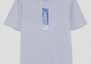 C.P. COMPANY Ανδρικό Μωβ Logo-Print Jersey T-shirt - C.P. COMPANY - 