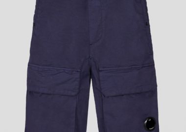 C.P. COMPANY Ανδρικό Μπλε Logo-Patch Cargo Shorts - C.P. COMPANY - 
