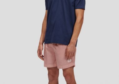 C.P. COMPANY Ανδρικό Ροζ Short Logo Swim Shorts - C.P. COMPANY - 