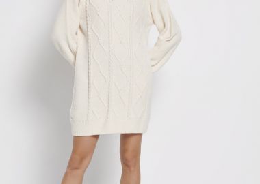Cable knit σενίλ μίνι φόρεμα - FUNKY BUDDHA - 