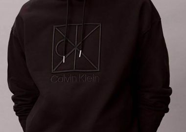 Calvin Klein ανδρική μπλούζα φούτερ με λογότυπο Relaxed Fit - LV14LE201G Μαύρο - CALVIN KLEIN - 