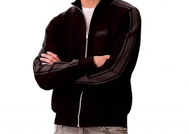 Calvin Klein ανδρική ζακέτα φούτερ με λογότυπο Regular Fit - LV04LE306G Μαύρο - CALVIN KLEIN - 