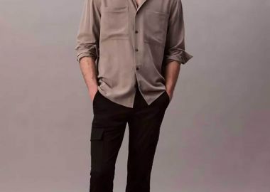 Calvin Klein ανδρικό cargo παντελόνι Slim Fit - LV04LC619G Μαύρο - CALVIN KLEIN - 