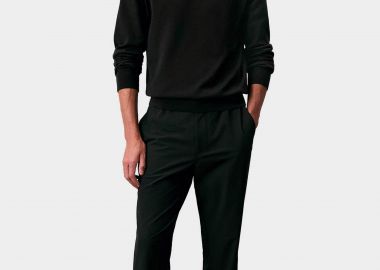 Calvin Klein ανδρικό παντελόνι με ελαστική μέση Slim Fit - LV04LD615G Μαύρο - CALVIN KLEIN - 