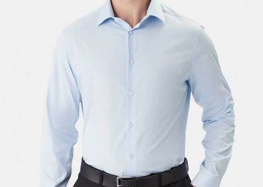 Calvin Klein ανδρικό πουκάμισο μονόχρωμο Slim Fit - LV019EU001 Μπλε Ανοιχτό - CALVIN KLEIN - 