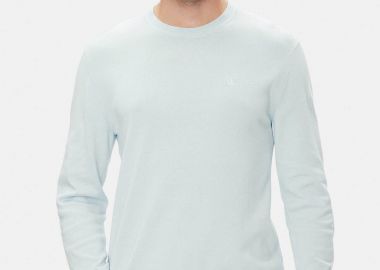 Calvin Klein ανδρικό πουλόβερ μονόχρωμο Regular Fit - LV040BM343 Βεραμάν Ανοιχτό - CALVIN KLEIN - 