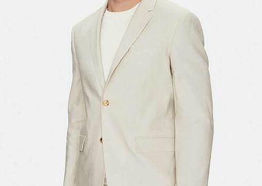 Calvin Klein ανδρικό σακάκι μονόχρωμο Slim Fit - K10K114388 Λευκό - CALVIN KLEIN - 
