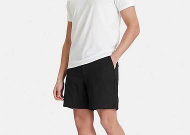 Calvin Klein ανδρικό σορτς με λογότυπο Straight fit - LV04LF610G Μαύρο - CALVIN KLEIN - 