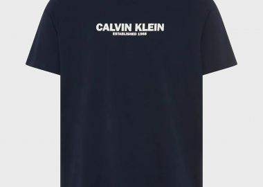 Calvin Klein ανδρικό T-shirt με logo print Regular Fit - LV04RE820G Μπλε Σκούρο - CALVIN KLEIN - 