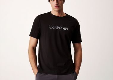 CALVIN KLEIN GRAPHIC LOGO T-SHIRT ΜΑΥΡΟ - CALVIN KLEIN PERFORMANCE - 