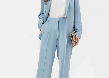 Calvin Klein γυναικείο παντελόνι κοστουμιού Wide Leg - K20K207836 Γαλάζιο - CALVIN KLEIN - 