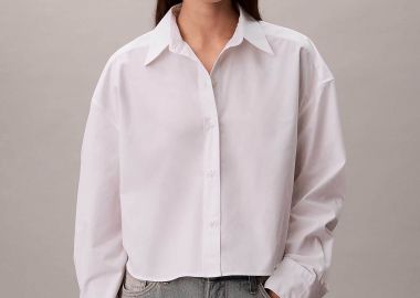 Calvin Klein γυναικείο πουκάμισο Relaxed Cropped - LV044E170G Λευκό - CALVIN KLEIN - 