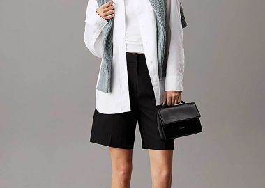 Calvin Klein γυναικείο σορτς με λινάρι - K20K208380 Μαύρο - CALVIN KLEIN - 