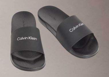 Calvin Klein Jeans ανδρικές σαγιονάρες με λογότυπο - HM0HM02107 Μαύρο - CALVIN KLEIN JEANS - 