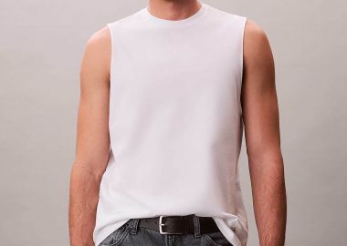 Calvin Klein Jeans ανδρική αμάνικη μπλούζα Relaxed Fit - LV04RF273G Λευκό - CALVIN KLEIN JEANS - 