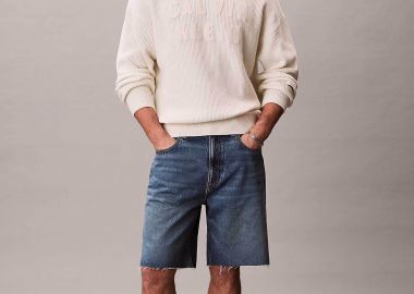 Calvin Klein Jeans ανδρική βερμούδα denim Relaxed Fit - LV04RF793G Denim Blue - CALVIN KLEIN JEANS - 
