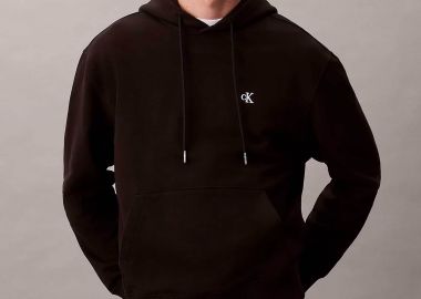 Calvin Klein Jeans ανδρική μπλούζα φούτερ με κουκούλα και λογότυπο Regular Fit - LV04RC297GA Μαύρο - CALVIN KLEIN JEANS - 